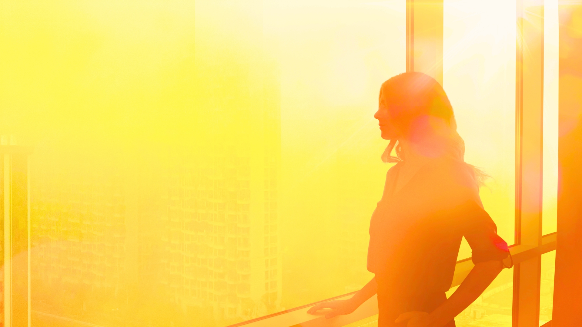 woman at window